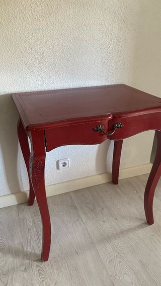 Secreter de madera rojo. Cajonera Escritorio.