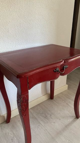 Secreter de madera rojo. Cajonera Escritorio.