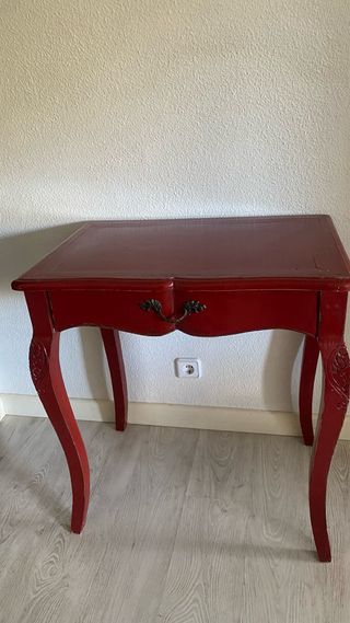 Secreter de madera rojo. Cajonera Escritorio.