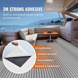 Suelo para Barcos, Cubierta de Espuma EVA 240 x 89.9 cm, Suelo Autoadhesivo Antideslizante, Alfombra Marina de 2.2 m² para Barcos, Yates, Pontones, Cubierta de Kayak