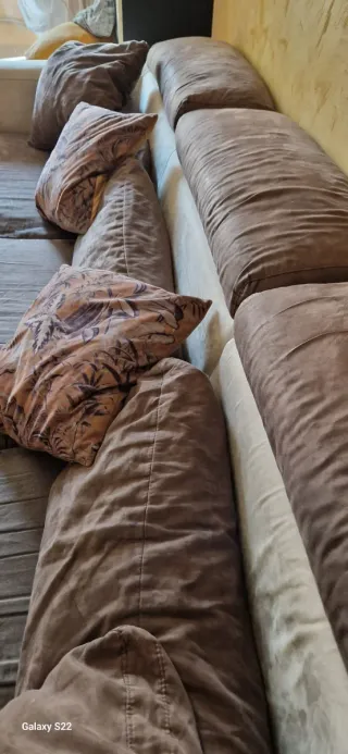 Divano Poltrone e Sofà beige/marrone tessuto