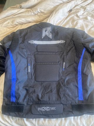 Chaqueta Moto Protecciones CE Negra y Azul