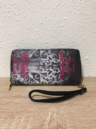 Cartera/Billetera Tigre con frase Ale-hop