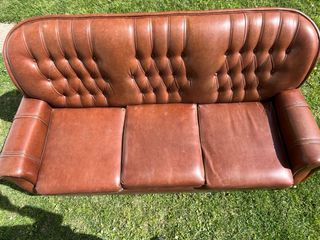 Divano Chesterfield 3 posti marrone vintage | inglese