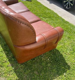 Divano Chesterfield 3 posti marrone vintage | inglese