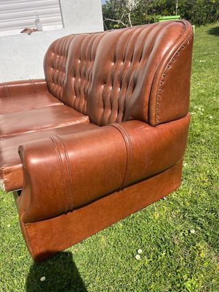 Divano Chesterfield 3 posti marrone vintage | inglese
