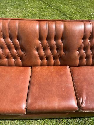 Divano Chesterfield 3 posti marrone vintage | inglese