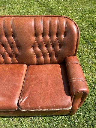 Divano Chesterfield 3 posti marrone vintage | inglese