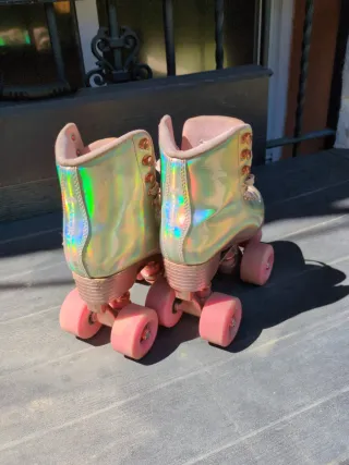 Patines de Ruedas Holográficos Rosas