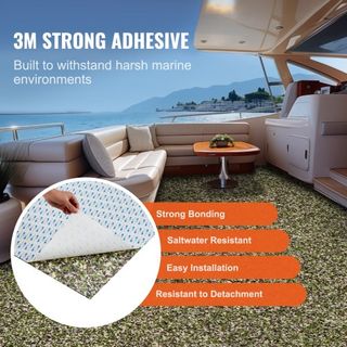 Suelo para Barcos, Cubierta de Espuma EVA 94.5" x 23.6", Suelo Autoadhesivo Antideslizante, 31.1sq.ft 2 Rollos de Alfombra Marina para Barcos, Yate, Pontón, Cubierta de Kayak