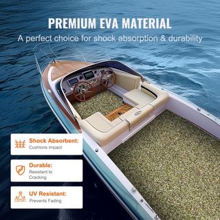 Suelo para Barcos, Cubierta de Espuma EVA 94.5" x 23.6", Suelo Autoadhesivo Antideslizante, 31.1sq.ft 2 Rollos de Alfombra Marina para Barcos, Yate, Pontón, Cubierta de Kayak