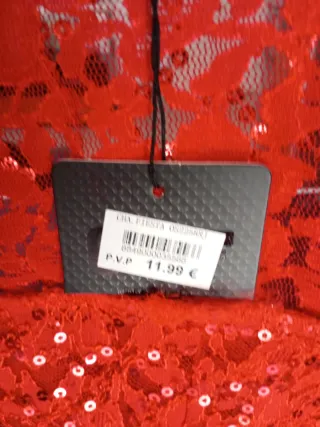 Blusa roja lentejuelas talla única