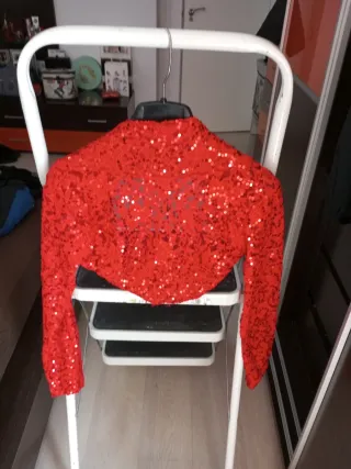 Blusa roja lentejuelas talla única