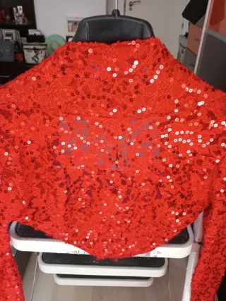 Blusa roja lentejuelas talla única