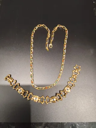 Lote bisutería vintage collar y pendientes