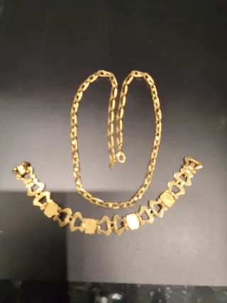 Lote bisutería vintage collar y pendientes