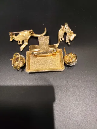 Lote bisutería vintage collar y pendientes