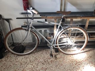 Bicicleta de paseo plateada