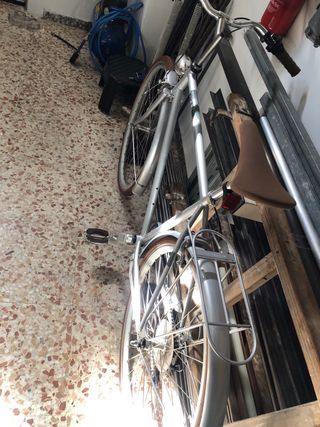 Bicicleta de paseo plateada