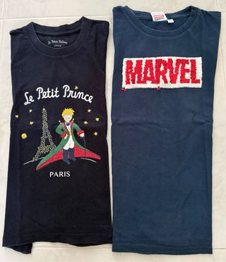 Lote 5 Camisetas Niños Diseños Variados