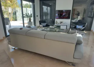 Sofá Poltronesofá azul tela