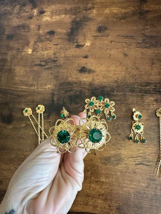 Aderezo fallera oro y verde