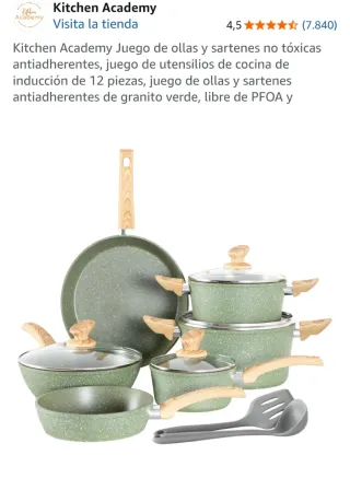 Set di pentole e padelle verdi