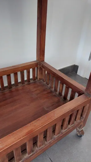 Carrito camarera con bandeja Banak madera teca