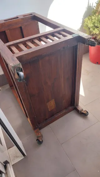 Carrito camarera con bandeja Banak madera teca