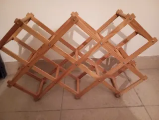 Botellero de madera para 12 botellas. Plegable.