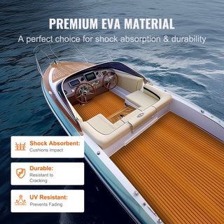 Suelo para Barcos, Cubierta de Espuma EVA 240 x 116.8 cm, Suelo Autoadhesivo Antideslizante, Alfombra Marina de 2.8 m² para Barcos, Yates, Pontones, Cubierta de Kayak