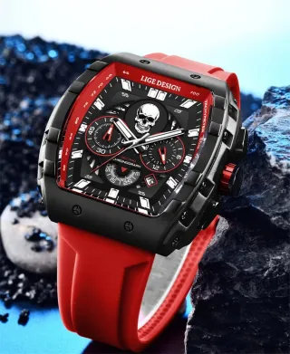 Reloj LIGE DESIGN Negro y Rojo