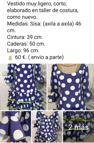 Vestido Flamenca Lunares corto. Muy fresquito.