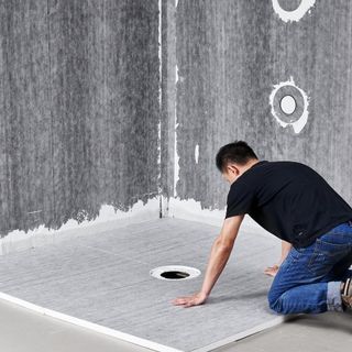 Kit doccia, base doccia 1828x1828mm con scarico centrale da 160mm, kit installazione doccia EPS leggero con 2 tele impermeabili, pali di pendenza per base doccia da bagno