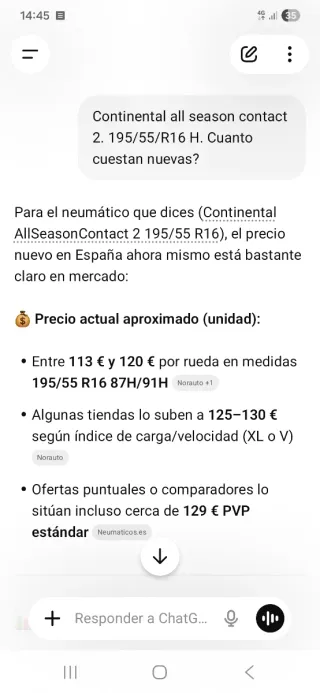 2 x Neumáticos Continental Contact 2 (5 mm)
