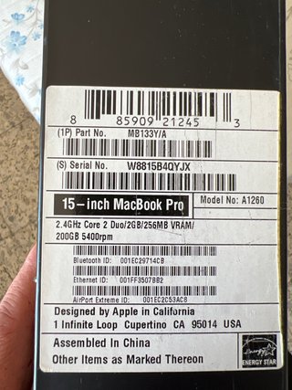 MacBook Pro A1260 Apple Plata