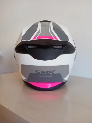 Casco Moto SMK Negro, Gris, Rosa, Blanco