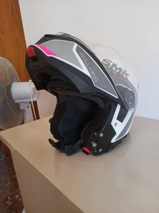 Casco Moto SMK Negro, Gris, Rosa, Blanco