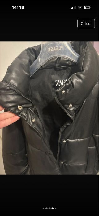 Piumino eco pelle Zara S