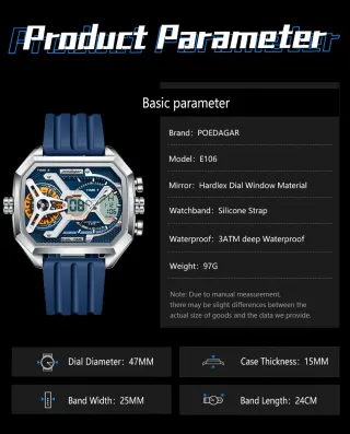 Reloj Poedagar Dual Time Hombre