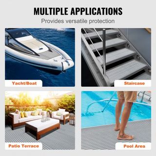 Suelo para Barcos, Cubierta de Espuma EVA 240 x 116.1 cm, Suelo Autoadhesivo Antideslizante, Alfombra Marina de 2.78 m² para Barcos, Yates, Pontones, Cubierta de Kayak