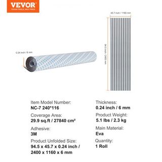Suelo para Barcos, Cubierta de Espuma EVA 240 x 116.1 cm, Suelo Autoadhesivo Antideslizante, Alfombra Marina de 2.78 m² para Barcos, Yates, Pontones, Cubierta de Kayak
