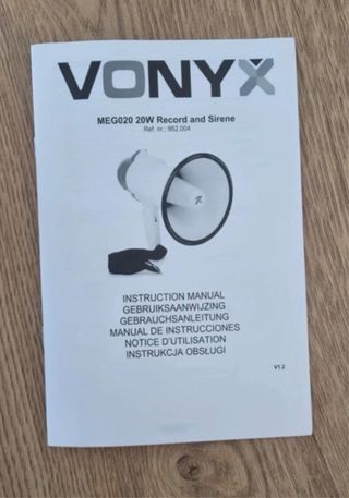 Megáfono Vonyx con grabación y sirena