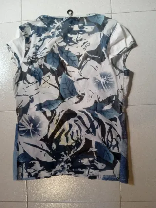 Camiseta Patchwork Estampada Manga Corta Mujer Tal