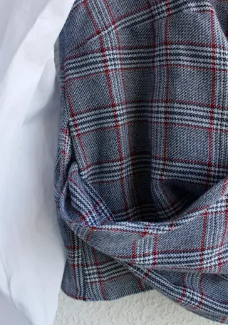 Camisa blanca cuadros gris Talla M NUEVA