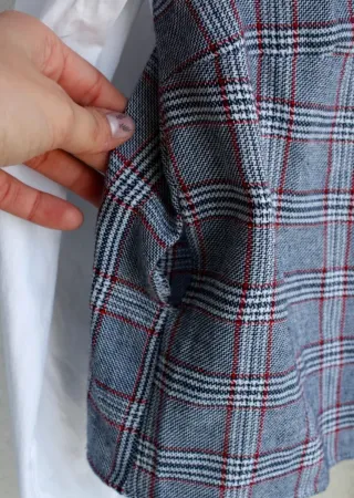 Camisa blanca cuadros gris Talla M NUEVA