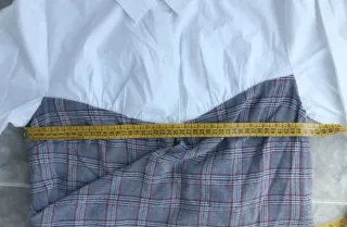 Camisa blanca cuadros gris Talla M NUEVA