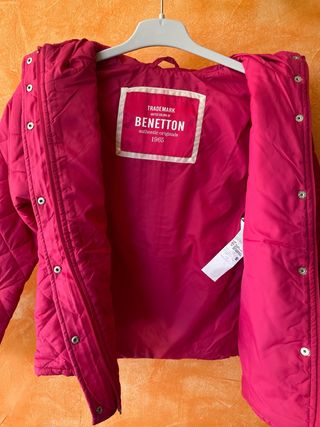 Chaqueta Benetton acolchada rosa
