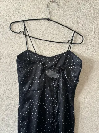 Vestido Zara lunares negro talla S