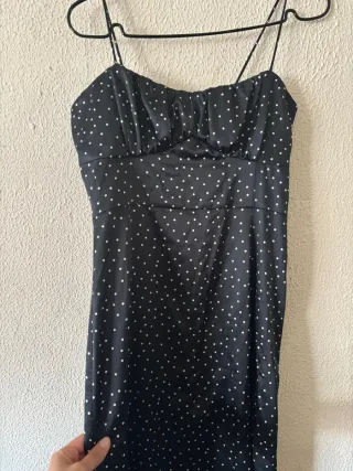 Vestido Zara lunares negro talla S